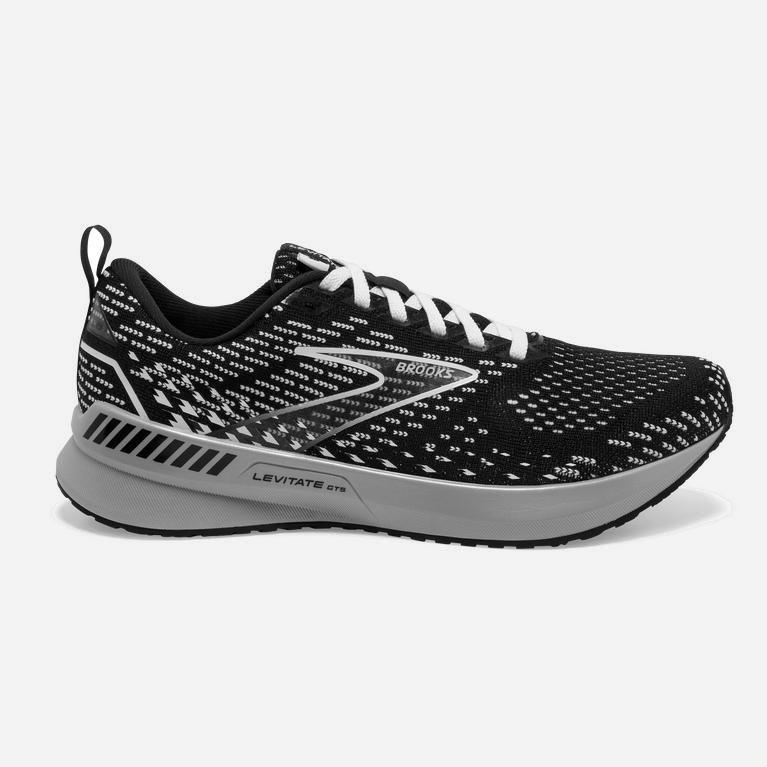 Brooks Levitate Gts 5 Springy Hardloopschoenen voor Dames Zwart/Grijs/Wit (GQXWK-6715)